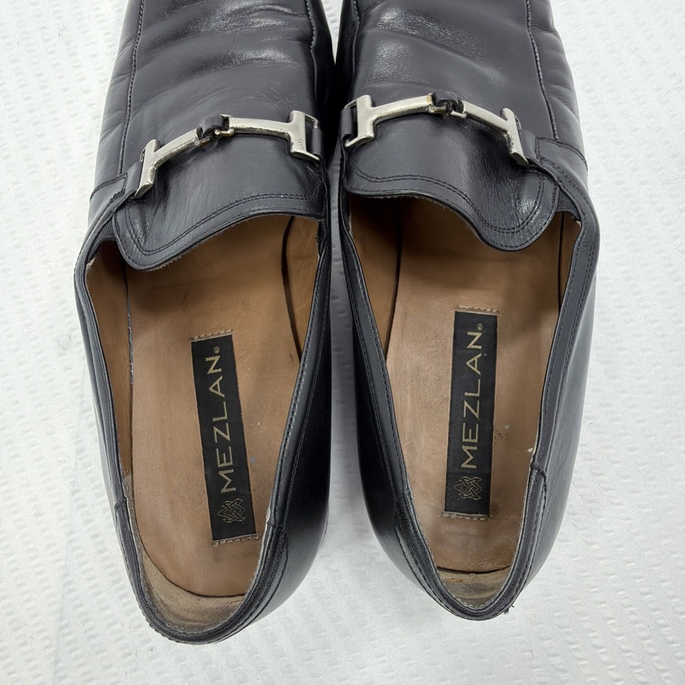 Mezlan Spain Bit Loafers Black Leather Ornament 11.5M 2086 Dress Shoes Luxury - Picture 8 of 16